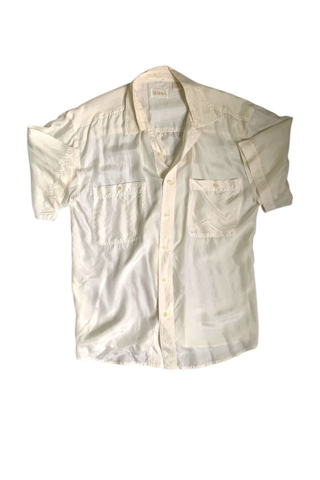 Vintage 1990s Minimalist Silk Button Down Blouse Selected by SharpLilTeeth #2