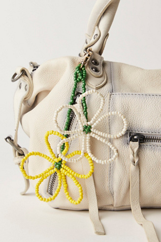 Beaded Flower Charm by Free People in Yellow