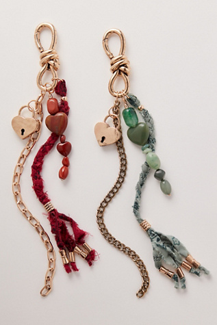 Semi Precious Charmed Strand Bag Charm by Free People in Gold