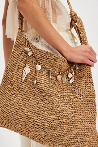 Shell Swag Bag Charm by Free People in White