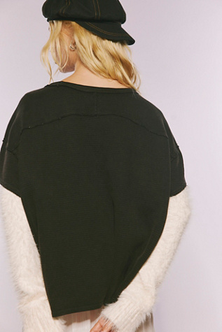 Женский топ We The Free Luxe Cuff Long Sleeve Top, цвет: Потёртый чёрный комбинированный — фото 2
