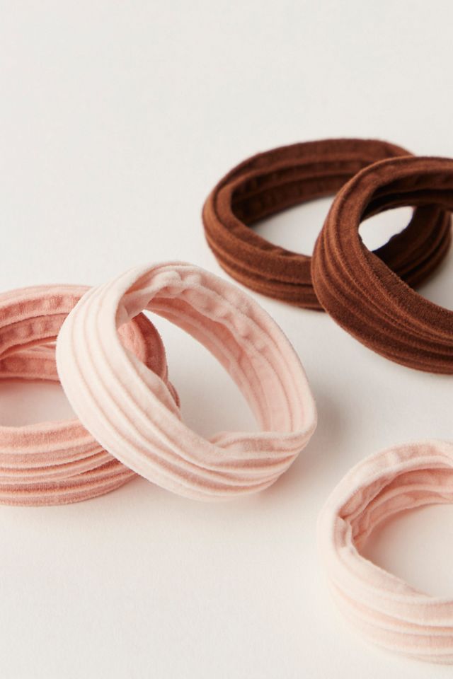 Lot de 8 élastiques à cheveux sans couture en tissu recyclé Kitsch #1