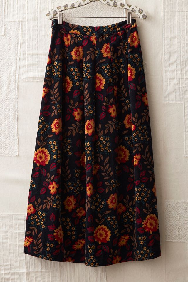 FP MART: Vintage: The Originals Floral Printed Velvet Maxi Skirt #1