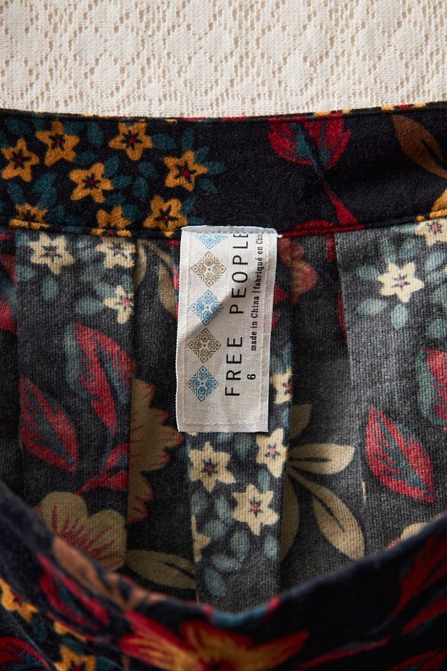 FP MART: Vintage: The Originals Floral Printed Velvet Maxi Skirt #3