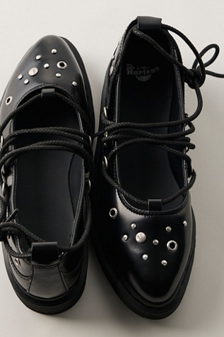 Dr. Martens Elphie II Hardware Wrap Leather Ballet Flats at Free People in Black, Size: US 7