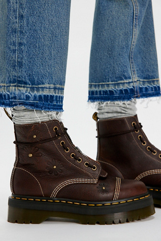Dr. Martens Sinclair Floral Boots at Free People in Brown, Size: US 8