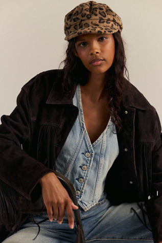 90's Moss Leopard Cadet Hat by Free People in Tan