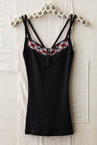 Embroidered Ribbed Cami