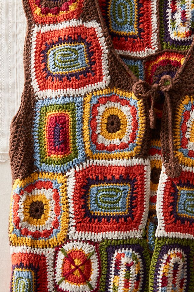 Crocheted Granny Square Vest #2