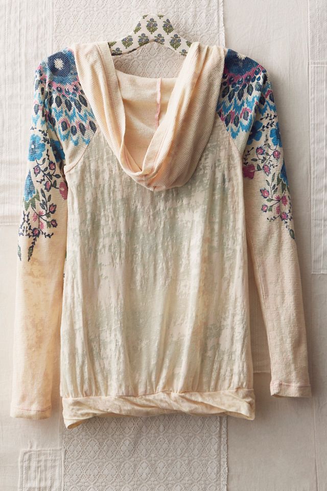 FP MART: Vintage: The Originals Watercolor Printed Hoodie Henley #1