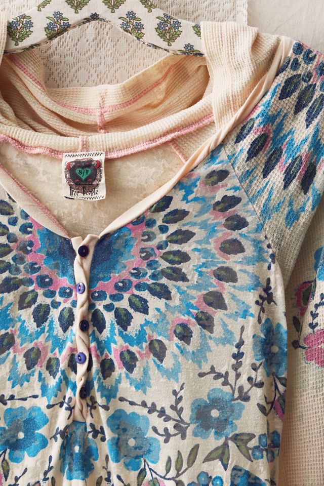 FP MART: Vintage: The Originals Watercolor Printed Hoodie Henley #2