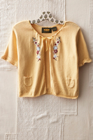FP MART: Vintage: The Originals Cropped Yellow Cardigan