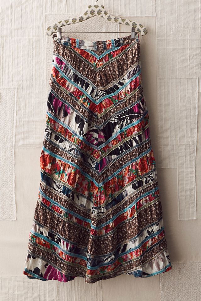 FP MART: Vintage: The Originals Mixed Media High-Waisted Maxi Skirt #1