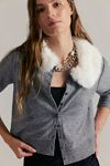 Nocturnal Faux Fur Collar Cardi