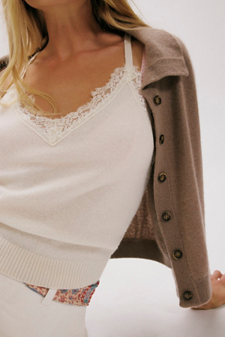 Женский топ Free People Lace Cashmere Tank Top, цвет: Облачный — фото 3