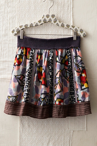 FP MART: Vintage: The Originals Watercolor Printed Mini Skirt