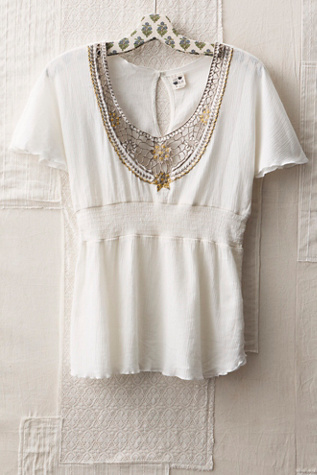 FP MART: Vintage: The Originals Crinkle Gauze Top With Open