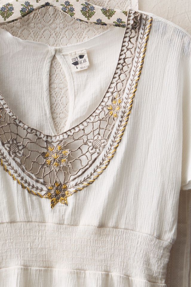 FP MART: Vintage: The Originals Crinkle Gauze Top With Open Crochet Neckline #2