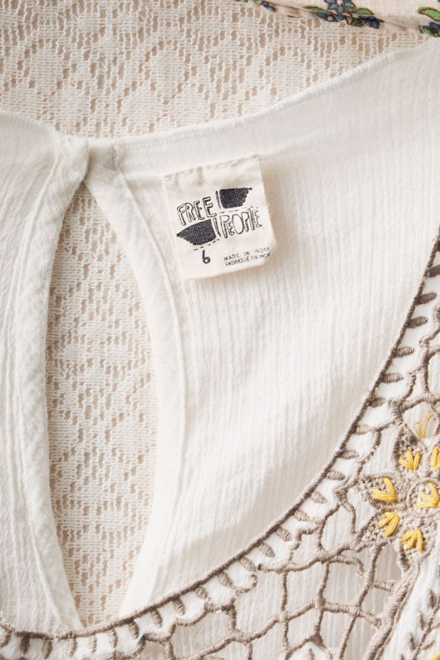 FP MART: Vintage: The Originals Crinkle Gauze Top With Open Crochet Neckline #3