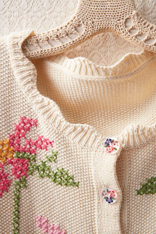 FP MART: Vintage: The Originals Cross Stitched Cardigan #3