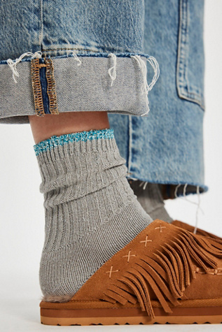 Knitwin Silk Cotton Socks at Free People in Grey, Size: M