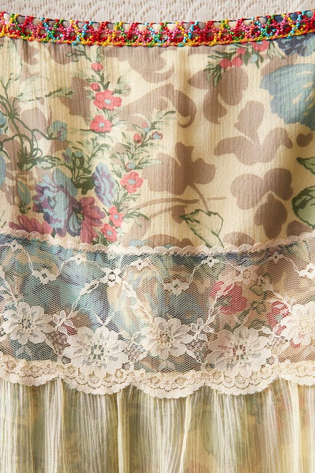 FP MART: Vintage: The Originals Printed Chiffon and Lace Midi Skirt #2