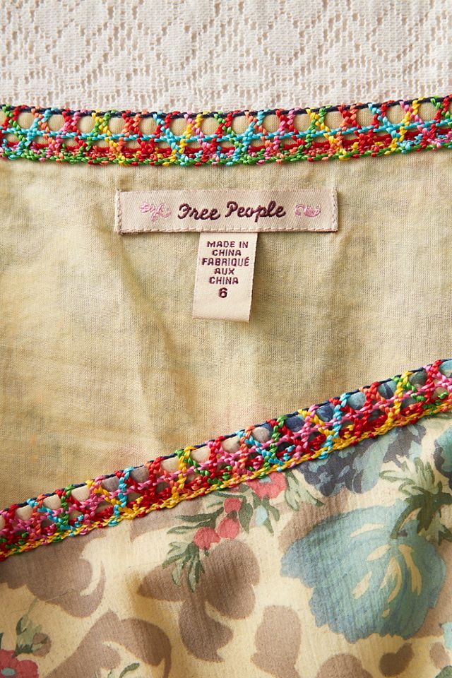 FP MART: Vintage: The Originals Printed Chiffon and Lace Midi Skirt #3