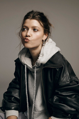 We The Free Of A Feather Hoodie at Free People in Grey, Size: L
