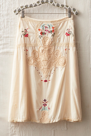 FP MART: Vintage: The Originals Embroidered And Crocheted Skirt
