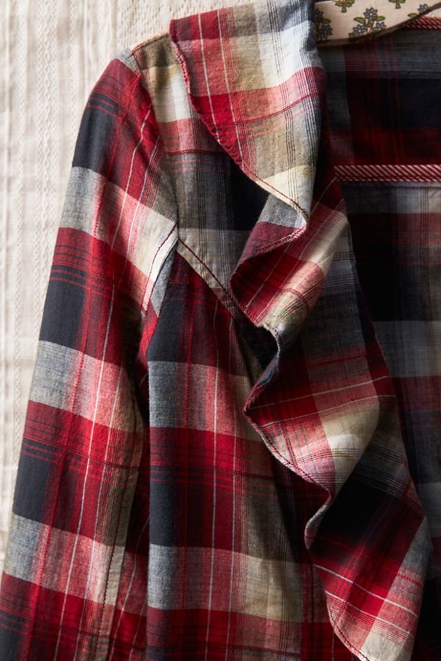 FP MART: Vintage: The Originals Plaid Shirt Jacket with Ruffles #2