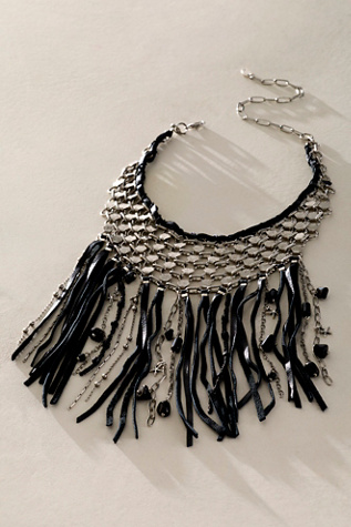 Cranston Fringe Necklace by Free People in Black