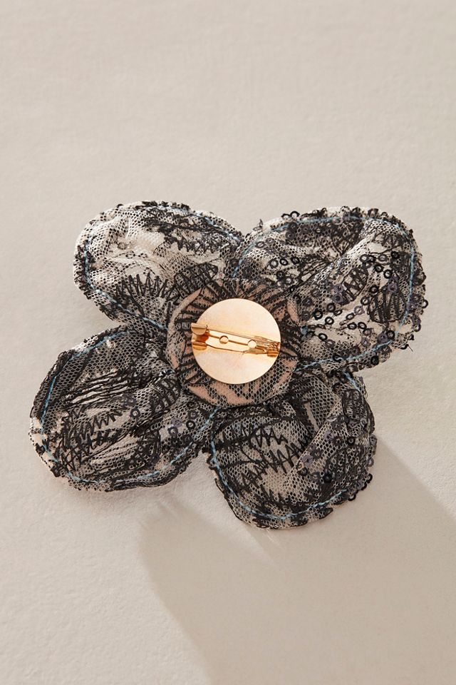 Broche Fleur en Tissu Tess #1