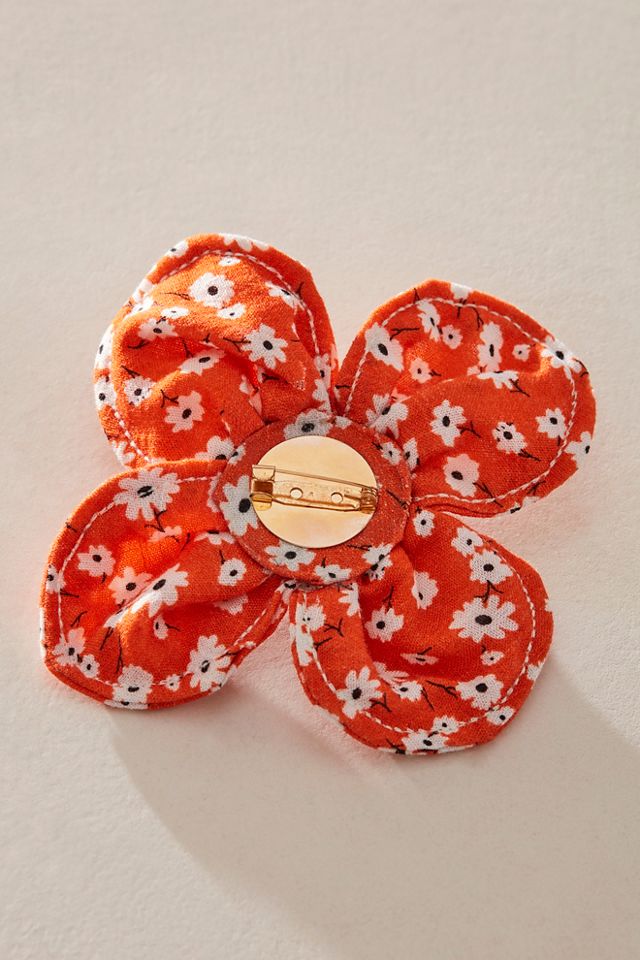 Tess Fabric Flower Brooch #1