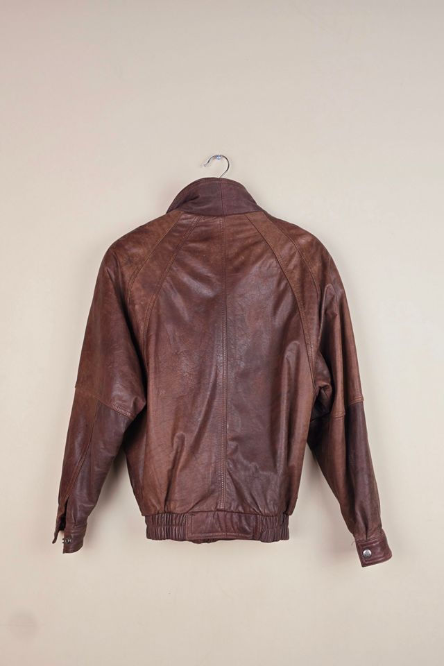 Classic Vintage Double Collar Bomber Leather Jacket Selected By The Igala NYC #2