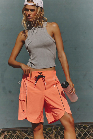 Outlander Shorts by FP Movement at Free People, Neon Coral With Navy Pop, XS
