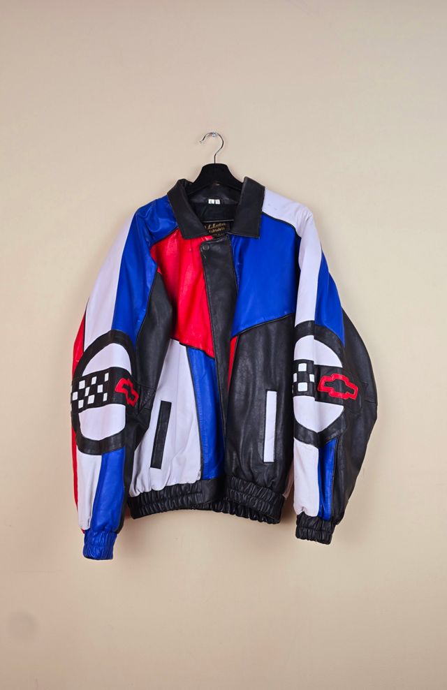 RARE 90s Vintage Corvette Bomber Leather Jacket Selected By