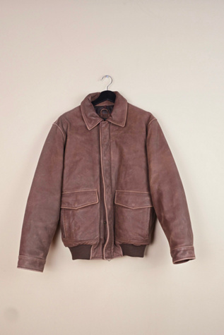 VTG 90s Eddie Bauer Jacket Brown Genuine Suede Leather Goose