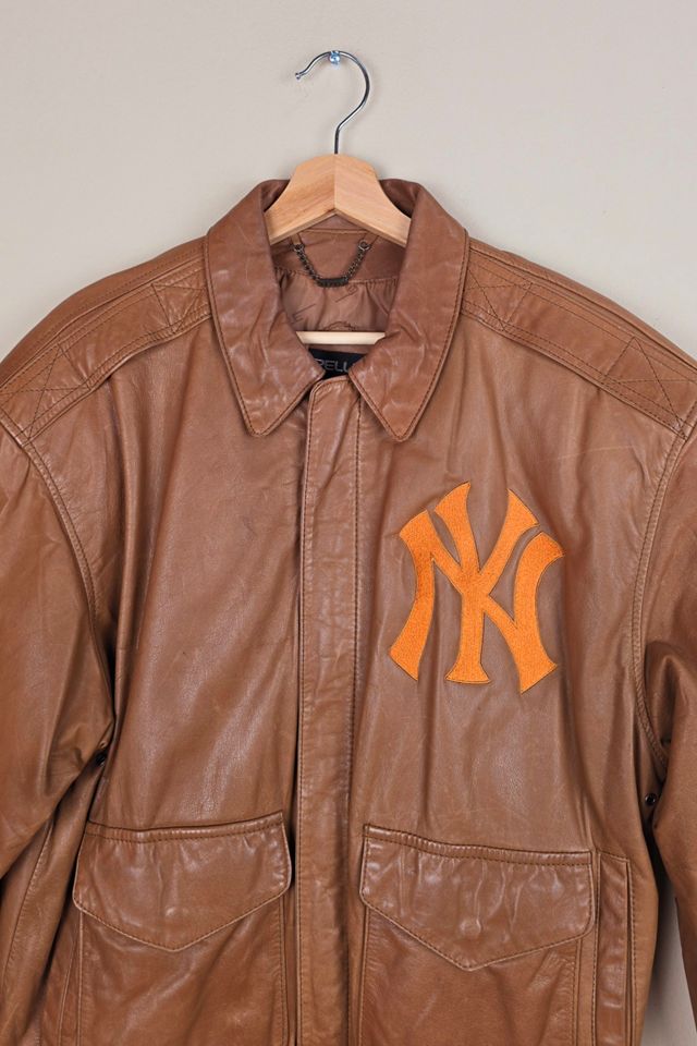 Vintage NY Bomber Leather Jacket Selected By The Igala NYC #1
