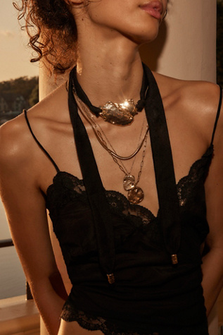 Merchant Wrap Necklace at Free People in Black