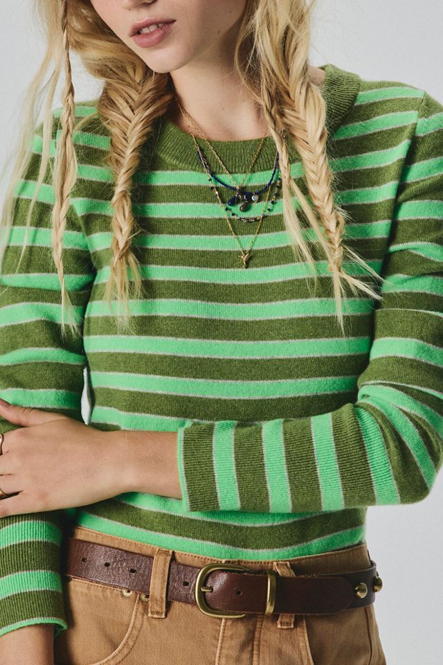 Malibu Striped Cashmere Crewneck Sweater #5