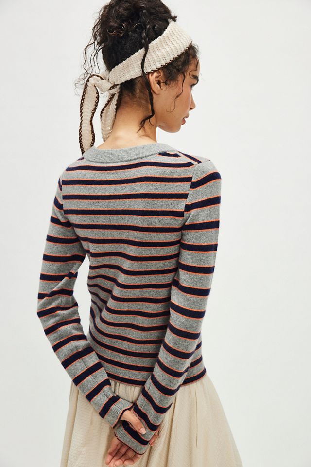 Malibu Striped Cashmere Crewneck #1