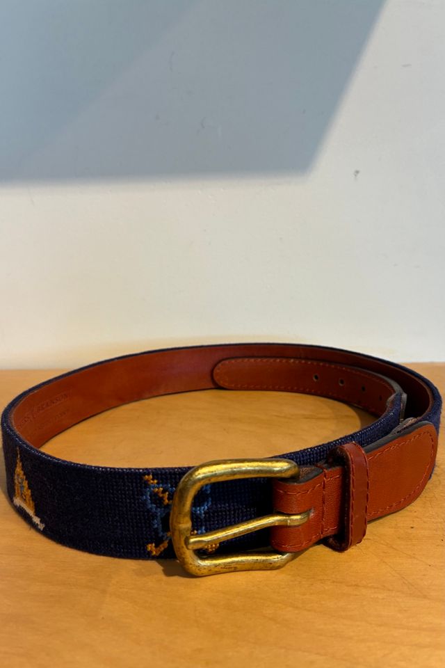 Smathers & Branson Navy Needlepoint Belt Selected by The Curatorial Dept. #1