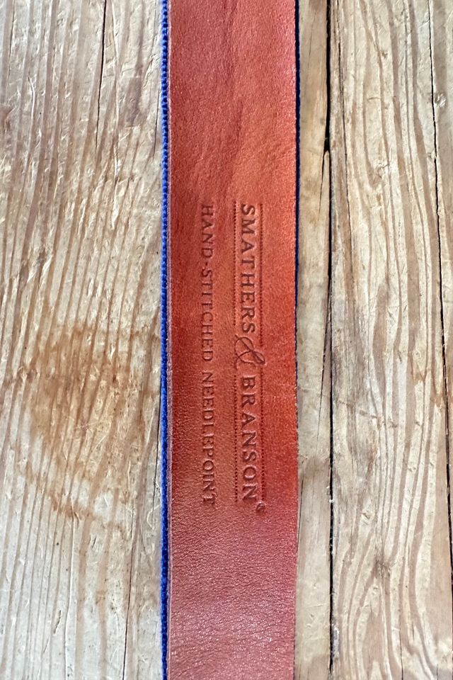 Smathers & Branson Navy Needlepoint Belt Selected by The Curatorial Dept. #3