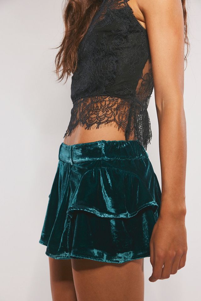Star Dust Ruffle Velvet Shorts #1