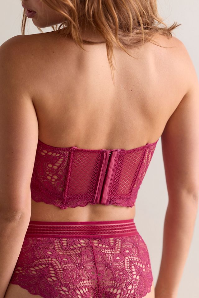 Bralette corset sans bretelles en dentelle Moonlit Meadow #1