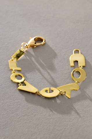 Paula Rosen I Love You Bracelet at Free People in Gold