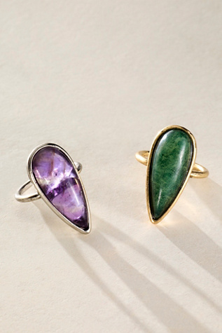 Nell Stone Ring at Free People in Silver & Amethyst, Size: US 8