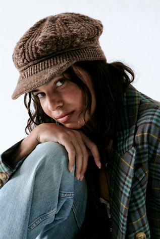 Loui Sweater Cadet Hat at Free People in Brown