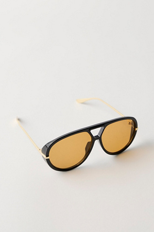 Женские солнцезащитные очки Free People Sunday Afternoon Oversized Aviator Sunglasses, цвет: Чёрный — фото 4
