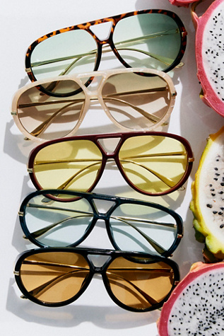 Sunday Afternoon Aviator Sunglasses at Free People in Marshmallow Pearl